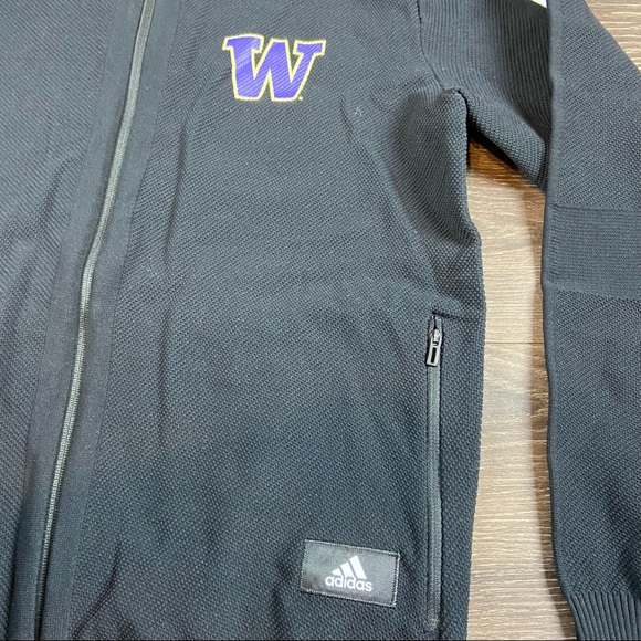 Adidas Washington Huskies Knitted Jacket Size: (L) - Picture 2 of 6